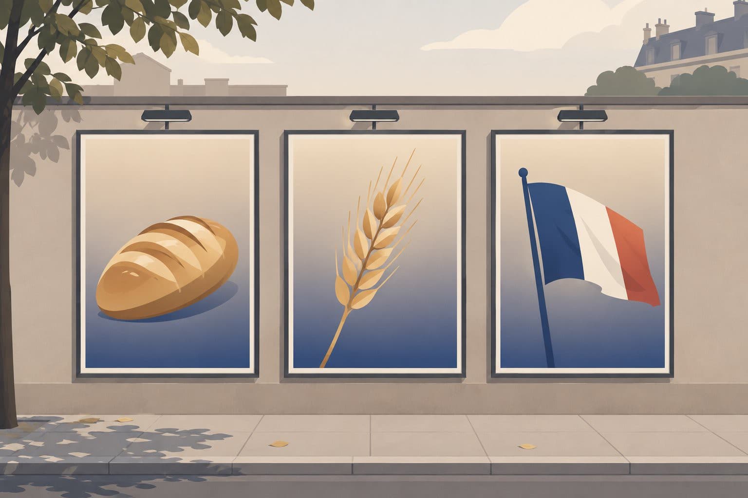 Mur d'affiches vierges aux illustrations et dégradés de couleurs presque identiques.